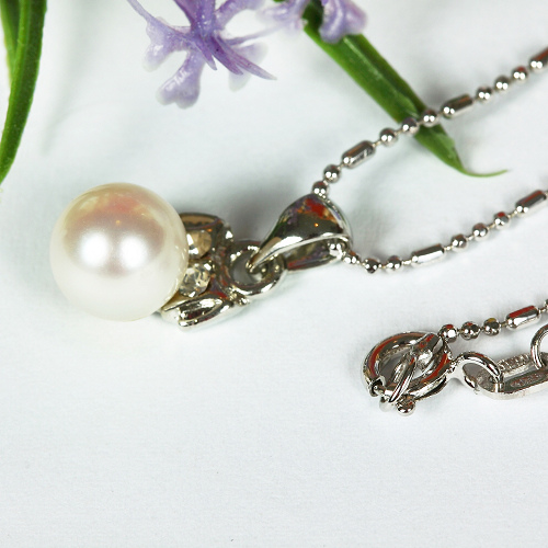 Perlenkette, Halskette Süßwasserperlen, 925er Silber, 4159 - zum Schließen ins Bild klicken